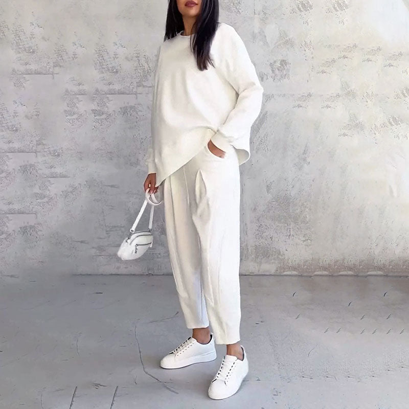 Ilse | Elegantes solides Design Zweiteiliger Freizeitanzug für Damen