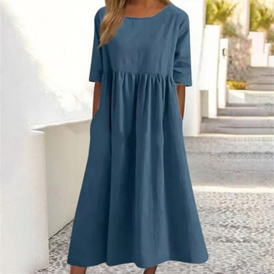 Leichtes Sommerkleid Für Damen Mit Lockerer Passform | Midi