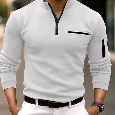 Poloshirt mit viertelreißverschluss für männer