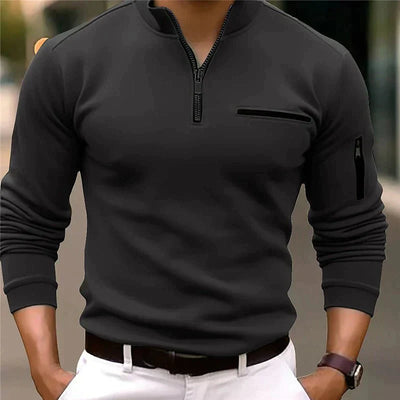 Poloshirt mit viertelreißverschluss für männer
