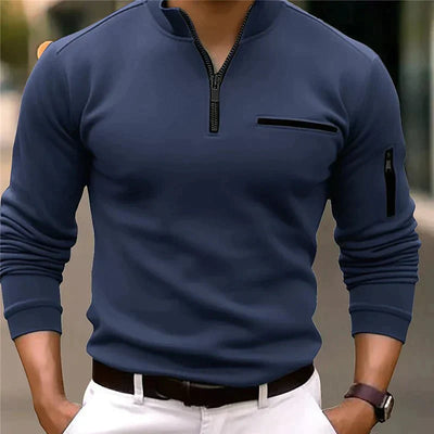 Poloshirt mit viertelreißverschluss für männer
