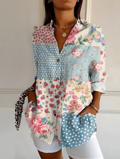 Damen Langarm Button-Down Hemd – Klassisch & Elegant