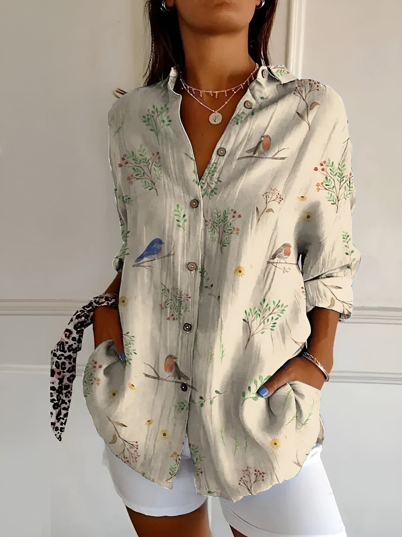 Damen Langarm Button-Down Hemd – Klassisch & Elegant