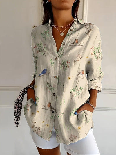 Damen Langarm Button-Down Hemd – Klassisch & Elegant