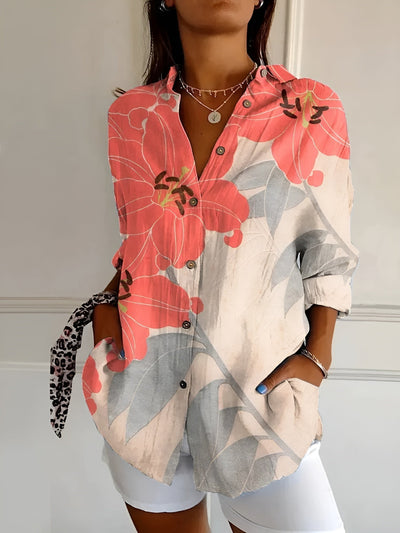 Damen Langarm Button-Down Hemd – Klassisch & Elegant
