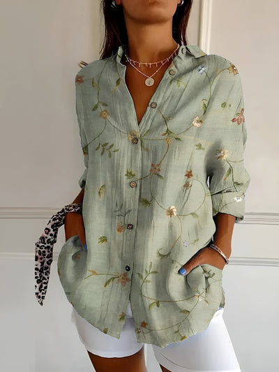 Damen Langarm Button-Down Hemd – Klassisch & Elegant