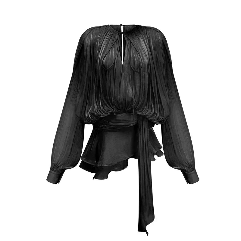 Elegantes Sommerkleid aus veganem Leder – Midi-Kleid mit V-Ausschnitt
