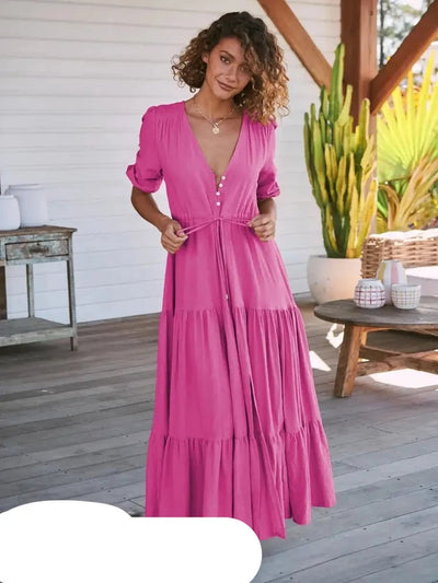 Pinkes maxi-kleid - Amelie